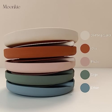 Moonkie Suction Plates for Baby | Food Grade Silicone Toddler Plates | 2 Pack