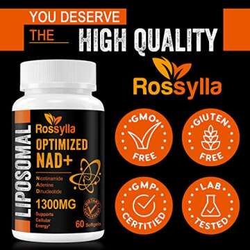 Rossylla 1300 MG Liposomal NAD+ Supplement for Energy