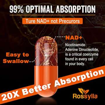Rossylla 1300 MG Liposomal NAD+ Supplement for Energy