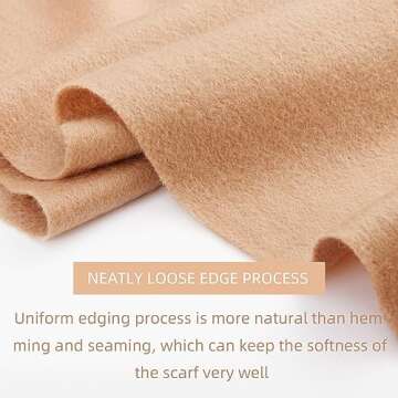 HOTDAY Pure Cashmere Shawl Wraps, Extra Large Thick Soft Pashmina Scarf, Solid Color Shawl, Winter Warm Wraps For Women (Camel)