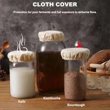 Eco-Friendly Cloth Covers for Fermentation Jars 5-Pack