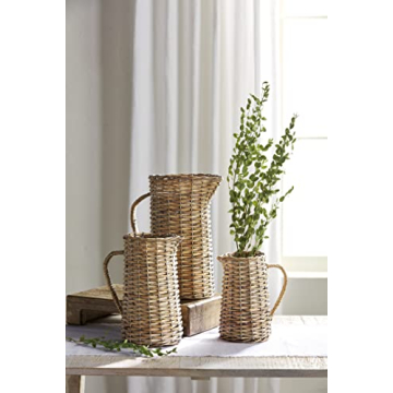 Mud Pie Willow Pitcher - Elegant Wicker Decor for All Homes