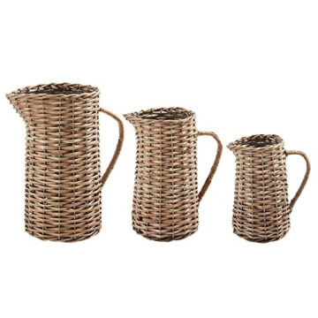 Mud Pie Willow Pitcher - Elegant Wicker Decor for All Homes