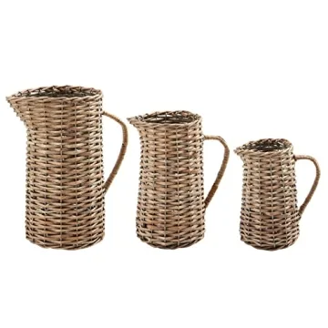 Mud Pie Willow Pitcher - Elegant Wicker Decor for All Homes