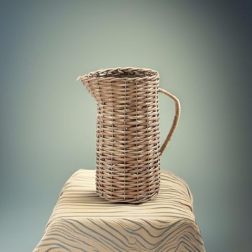 Mud Pie Willow Pitcher - Elegant Wicker Decor for All Homes