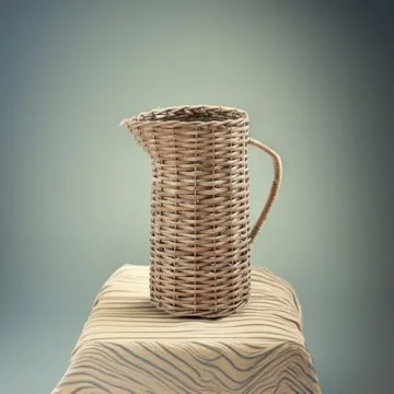 Mud Pie Willow Pitcher - Elegant Wicker Decor for All Homes