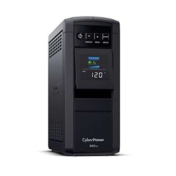 CyberPower CP850PFCLCD PFC Sinewave UPS System, 850VA/510W, 10 Outlets, AVR, Mini-Tower