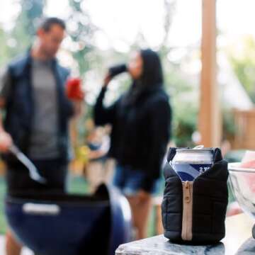 Puffin - The Puffy Vest - Insulated 12 oz Can Cooler I Beer Bottle & Soda Can Insulator, Keep Drinks and Beverages Cold - Cider & Teal