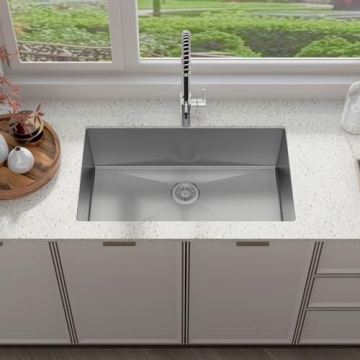 Premium 32" Stainless Steel Kitchen Sink with Noise Reduction Technology