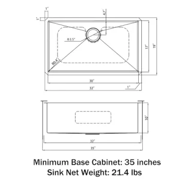 32 Stainless Steel Kitchen Sink Noise Reduction Lifetime Warranty