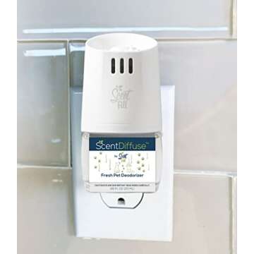 ScentDiffuse Pet Odor Deodorizing Air Freshener Starter Kit, 2 Refills + Diffuser