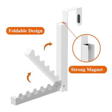 Verypejan 2 Pack Over The Door Drying Rack,Foldable Over Door Hooks Hanger Laundry Hanging Coat Rack...