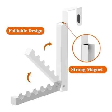 Verypejan 2 Pack Over The Door Drying Rack,Foldable Over Door Hooks Hanger Laundry Hanging Coat Rack...