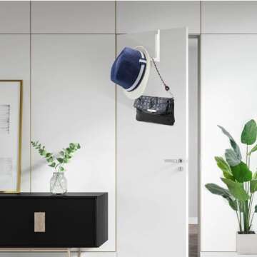 Verypejan 2 Pack Over The Door Drying Rack,Foldable Over Door Hooks Hanger Laundry Hanging Coat Rack with 6 Groves,Clothing Hanger Hook for Towel,Coat,Bag and Robe(White)