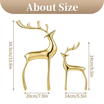 Elegant Sziqiqi Reindeer Figurines Set of 2 for Home Decor