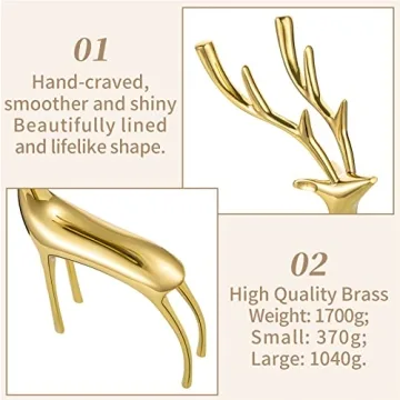 Elegant Sziqiqi Reindeer Figurines Set of 2 for Home Decor