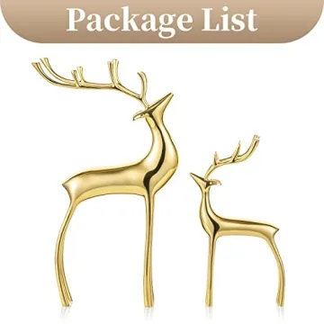 Elegant Sziqiqi Reindeer Figurines Set of 2 for Home Decor