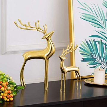 Elegant Sziqiqi Reindeer Figurines Set of 2 for Home Decor