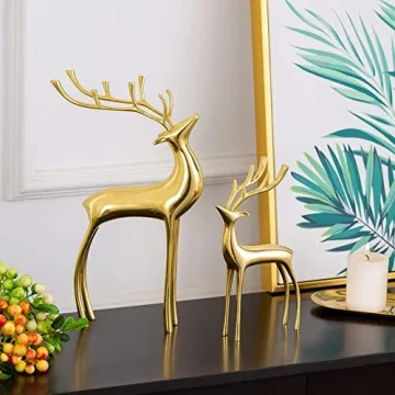 Elegant Sziqiqi Reindeer Figurines Set of 2 for Home Decor