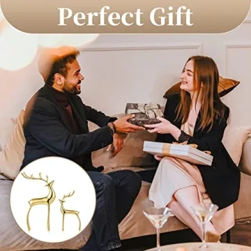 Elegant Sziqiqi Reindeer Figurines Set of 2 for Home Decor