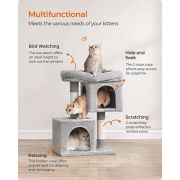 Feandrea Cat Tree for Kittens and Small Cats - Comfort & Style