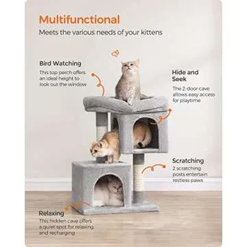 Feandrea Cat Tree for Kittens and Small Cats - Comfort & Style