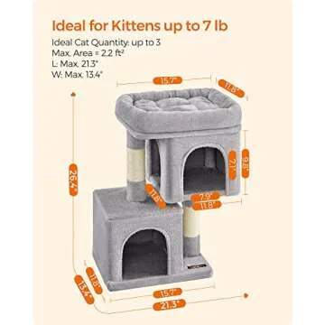 Feandrea Cat Tree for Kittens and Small Cats - Comfort & Style