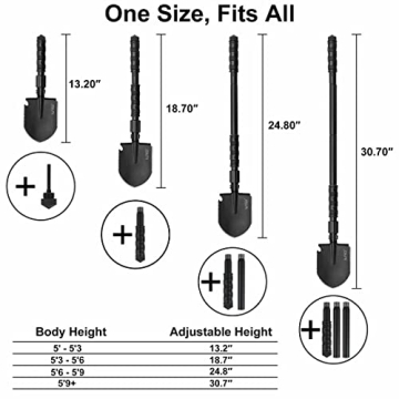 Folding Camping Shovel 31" | Multi-Functional Survival Tool