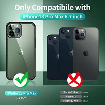 seacosmo [3 in 1 for iPhone 13 Pro Max Case 6.7 Inch, with Built-in Tempered Glass Screen Protector ...