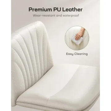 Marsail Armless Office Chair with Wheels for Comfort