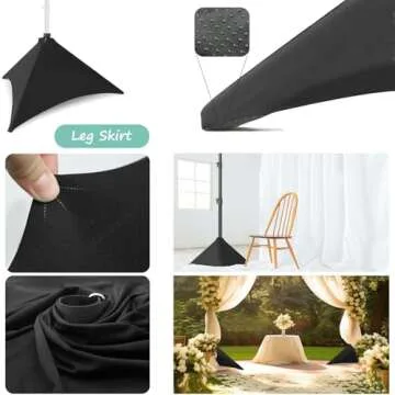 LimoStudio 10 ft. Wide x 10 ft. High (New Generation) Upgraded Heavy Duty Backdrop Stand & Tripod Leg Skirt, Enhanced Stability No Wobble No Shaking, Easy Slide Ring Clips, Outdoor Activity, AGG1395
