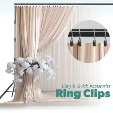 LimoStudio 10 ft. Wide x 10 ft. High (New Generation) Upgraded Heavy Duty Backdrop Stand & Tripod Leg Skirt, Enhanced Stability No Wobble No Shaking, Easy Slide Ring Clips, Outdoor Activity, AGG1395