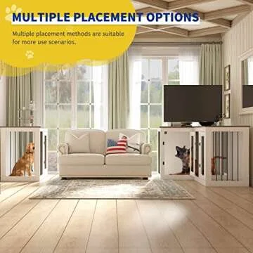 Dog Crate Furniture for 2 dogs with Cushions, Large Dog Kennel Furniture with Dividers and Double Doors, Wooden Double Dog Crate, 43.3" L X 23.6" W X 31.5" H, 37.4" L X 23.6" W X 31.5" H (Walnut)