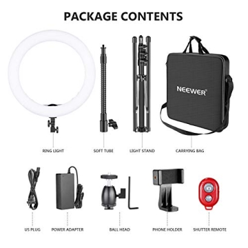 Neewer 18 Inch RGB Ring Light with Stand and Remote