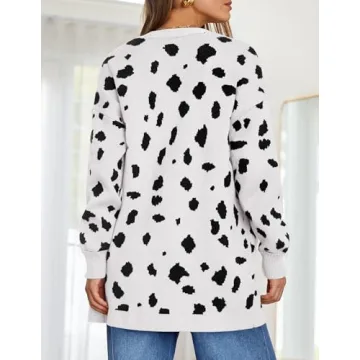 Stylish ZESICA Women's Leopard Print Cardigan for Fall Winter