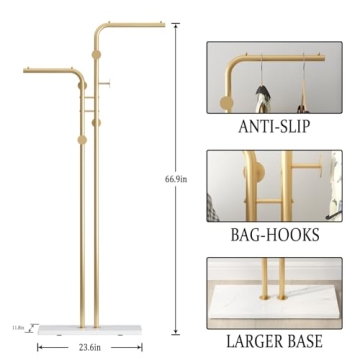 Stylish DR.IRON Gold Coat Rack for Entryways & Boutiques