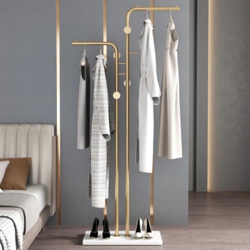 Stylish DR.IRON Gold Coat Rack for Entryways & Boutiques