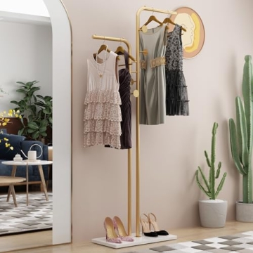 Stylish DR.IRON Gold Coat Rack for Entryways & Boutiques