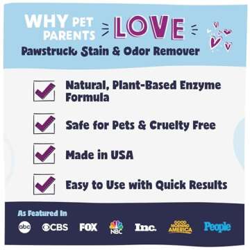 Pawstruck Professional Strength Pet Stain & Odor Remover - Natural Enzyme Cleaning Solution for Dogs & Cats - Safe and Effective Smell Eliminator - 32 oz - Packaging May Vary
