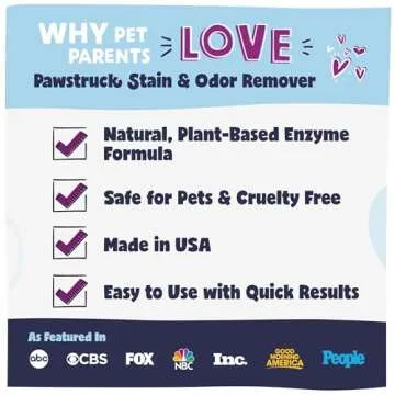 Pawstruck Professional Strength Pet Stain & Odor Remover - Natural Enzyme Cleaning Solution for Dogs & Cats - Safe and Effective Smell Eliminator - 32 oz - Packaging May Vary
