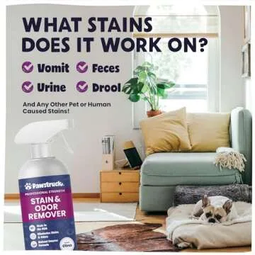 Pawstruck Professional Strength Pet Stain & Odor Remover - Natural Enzyme Cleaning Solution for Dogs & Cats - Safe and Effective Smell Eliminator - 32 oz - Packaging May Vary
