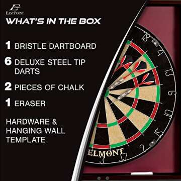 EastPoint Sports Belmont Official Size Dart Board Cabinet Set - Easy-Assembly & Complete with 6 Delu...