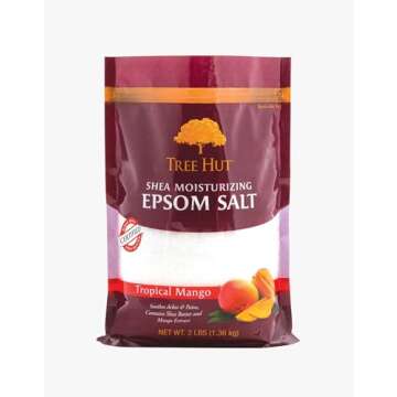 Tree Hut Shea Moisturizing Epsom Salt Tropical Mango, Ultra Hydrating Epsom for Nourishing Essential Body Care, 3 Pound (Pack of 1)