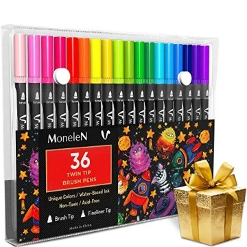Vibrant Dual Brush Coloring Markers for All Ages