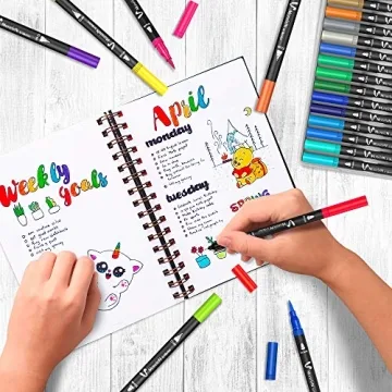 Vibrant Dual Brush Coloring Markers for All Ages