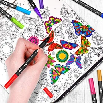 Vibrant Dual Brush Coloring Markers for All Ages