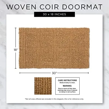 Durable DII Coir Doormat with Decorative Buffalo Plaid Design