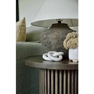 Glimpse & Hollow Marble Chain Link Decor - Book Shelf Decor Accents, Marble Decor, Small Bookshelf Decorative Objects, White Room Decor | Neutral Home Decor, Mid Century Modern Decor | 8"