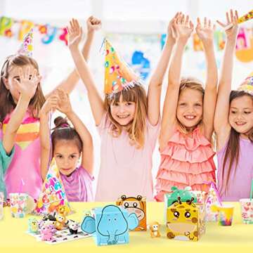 GLOCITI Valentines Day Cards for Kids 28 Pack 3D Animal Box with Puzzle Erasers - Perfect DIY Valentines Cards for Classroom School Games & Valentine Party Favors for Kids