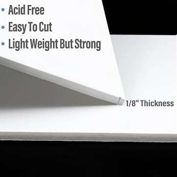 Golden State Art, Pack of 10, 1/8" Thick, 11x14 White Foam Boards (11x14, White)